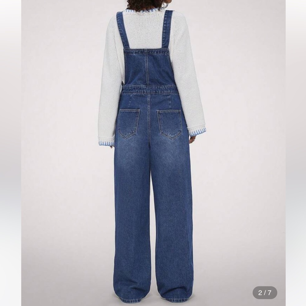Forever 21 Blue Denim Wide-Leg Jeans NWT SIZE M - Picture 3 of 4